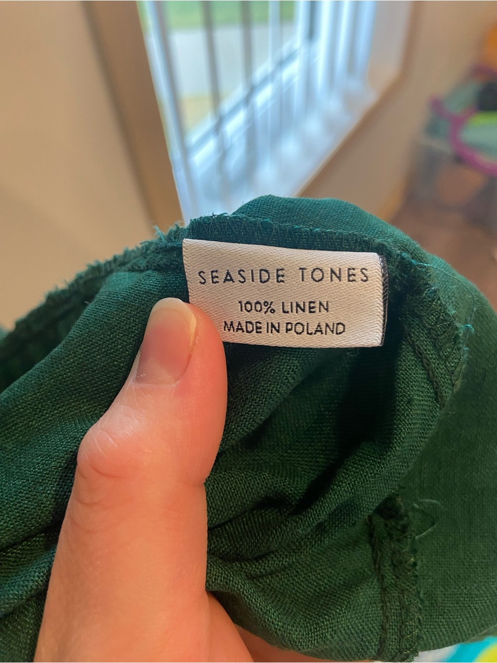 Seaside Tones Linen Kimono Dress Green - Picture 10 of 11